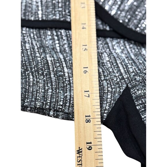 Laundry by Shelli Segal Black Gray Flare Coat Jacket Womens Size 6 Contrast Trim - Picture 15 of 16